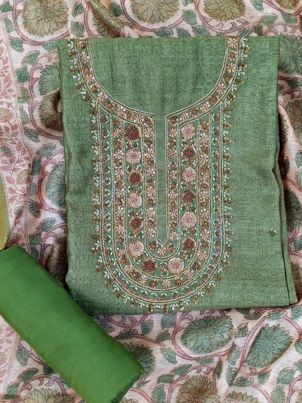 LIBAAS-Unstitched Linen Suit Set