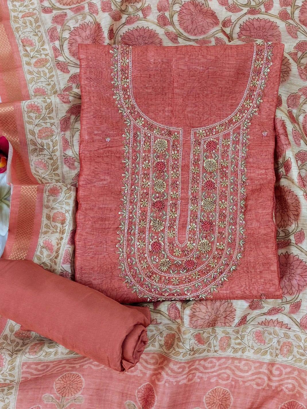 LIBAAS-Unstitched Linen Suit Set