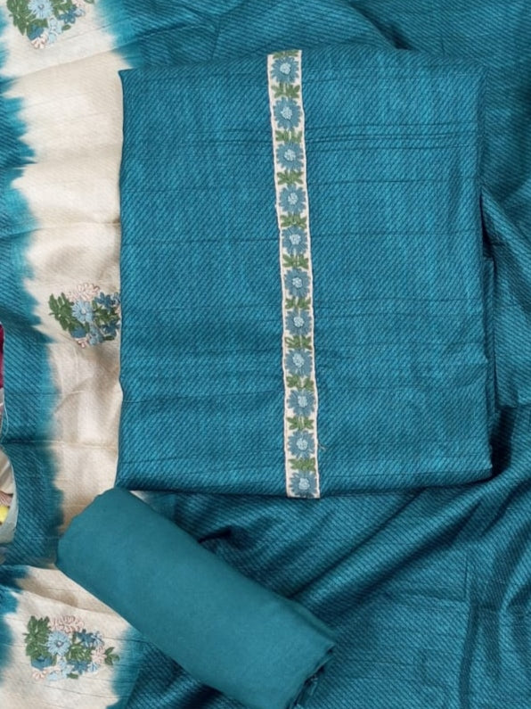 QISSA-Unstitched Linen Tissue Suit Set