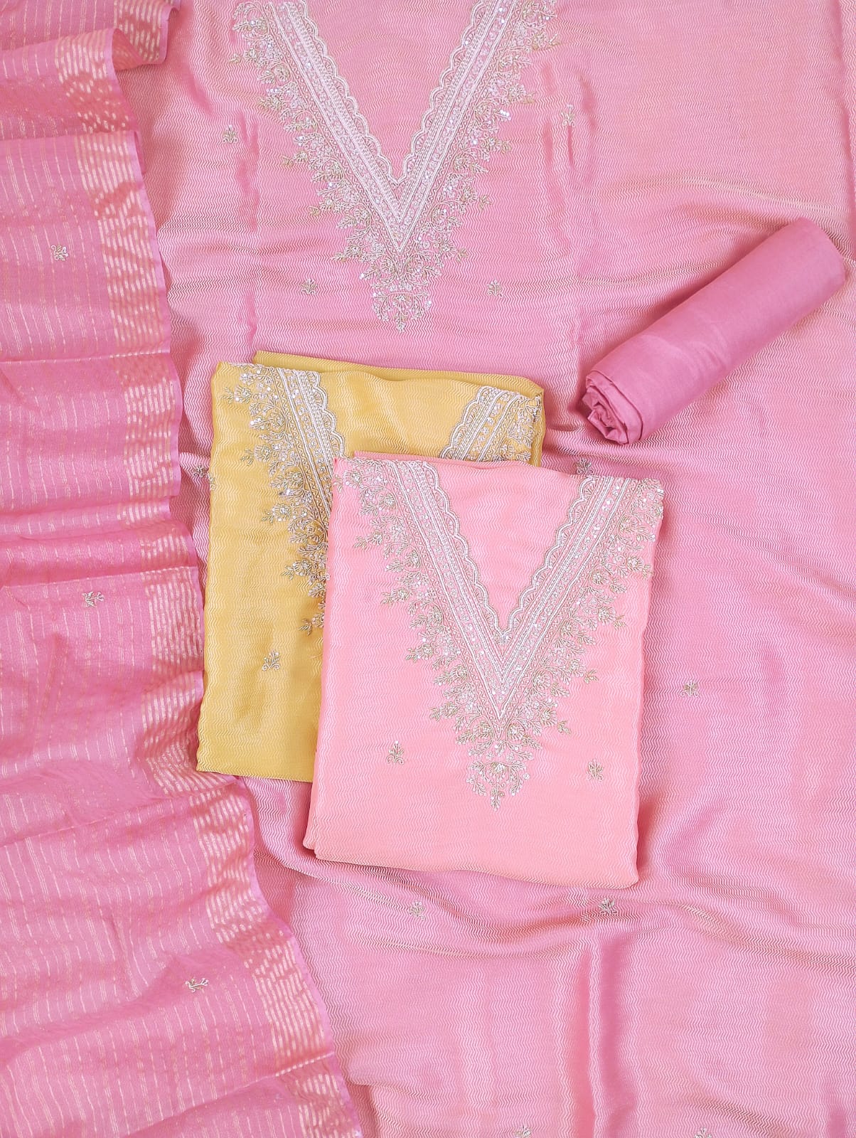 SIYAH-Unstitched Linen Tissue Suit Set