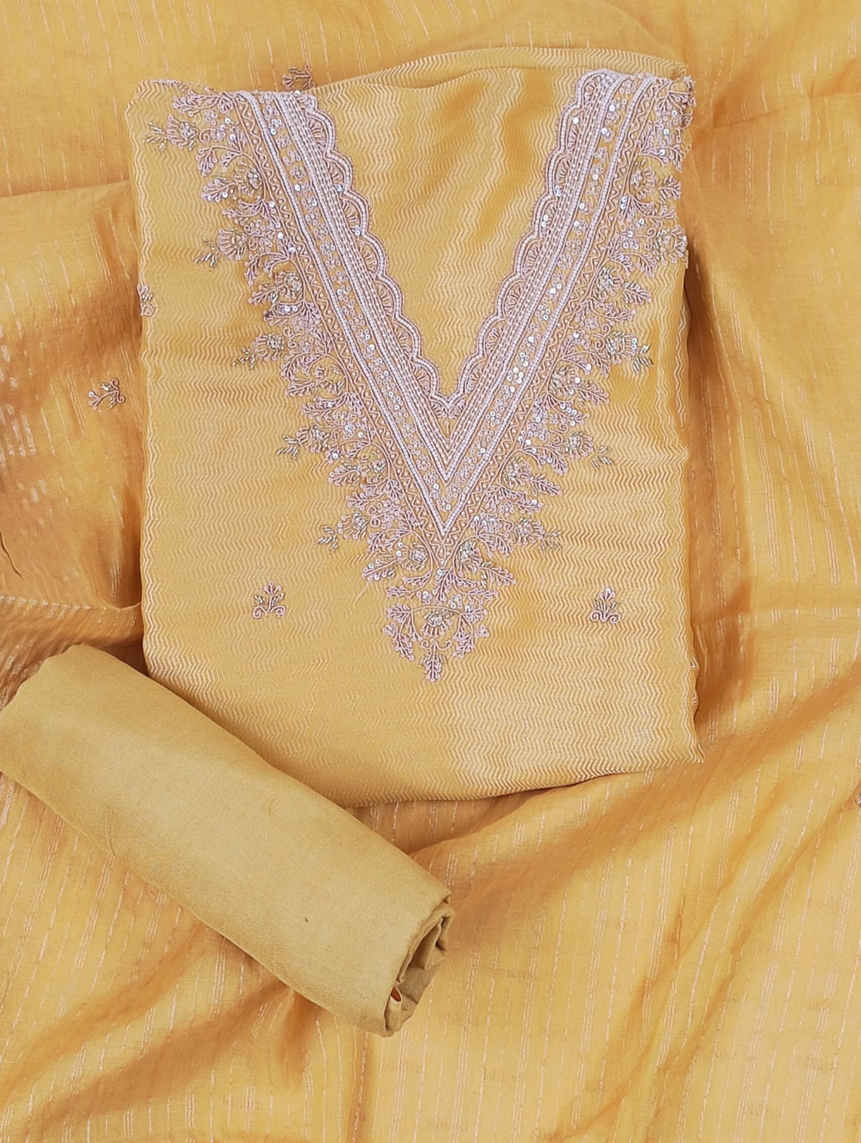 SIYAH-Unstitched Linen Tissue Suit Set
