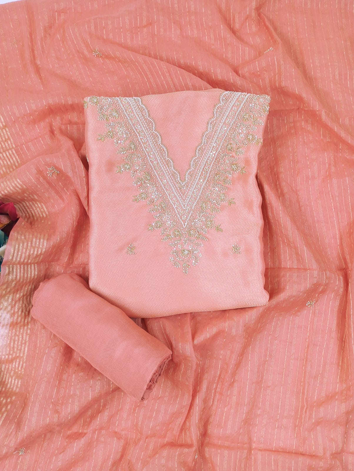 SIYAH-Unstitched Linen Tissue Suit Set
