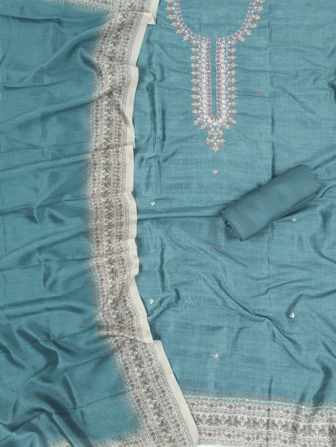 KAHAANI-Unstitched Linen Tissue Suit Set