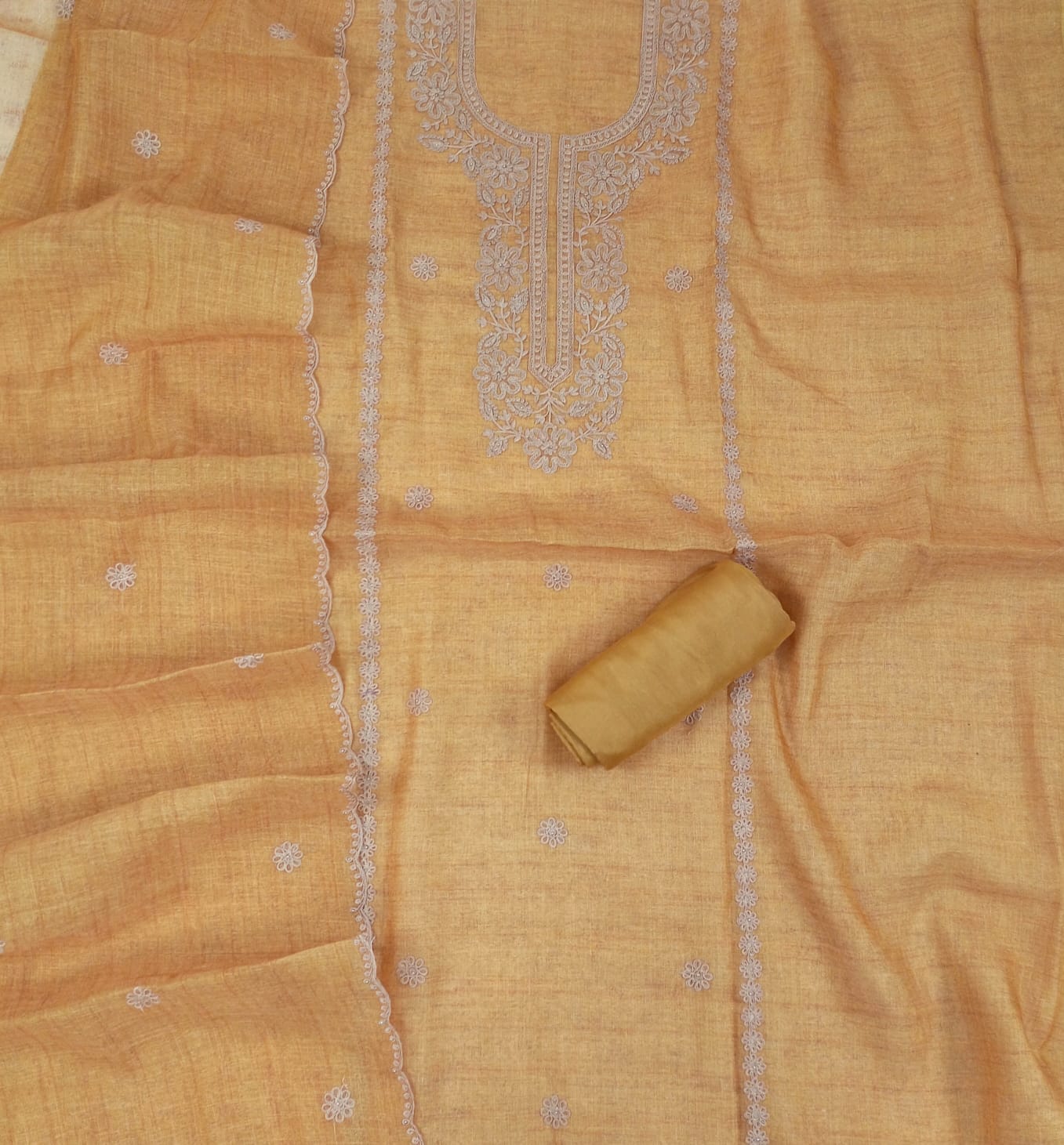 GUMAAN-Unstitched Linen Tissue Suit Set
