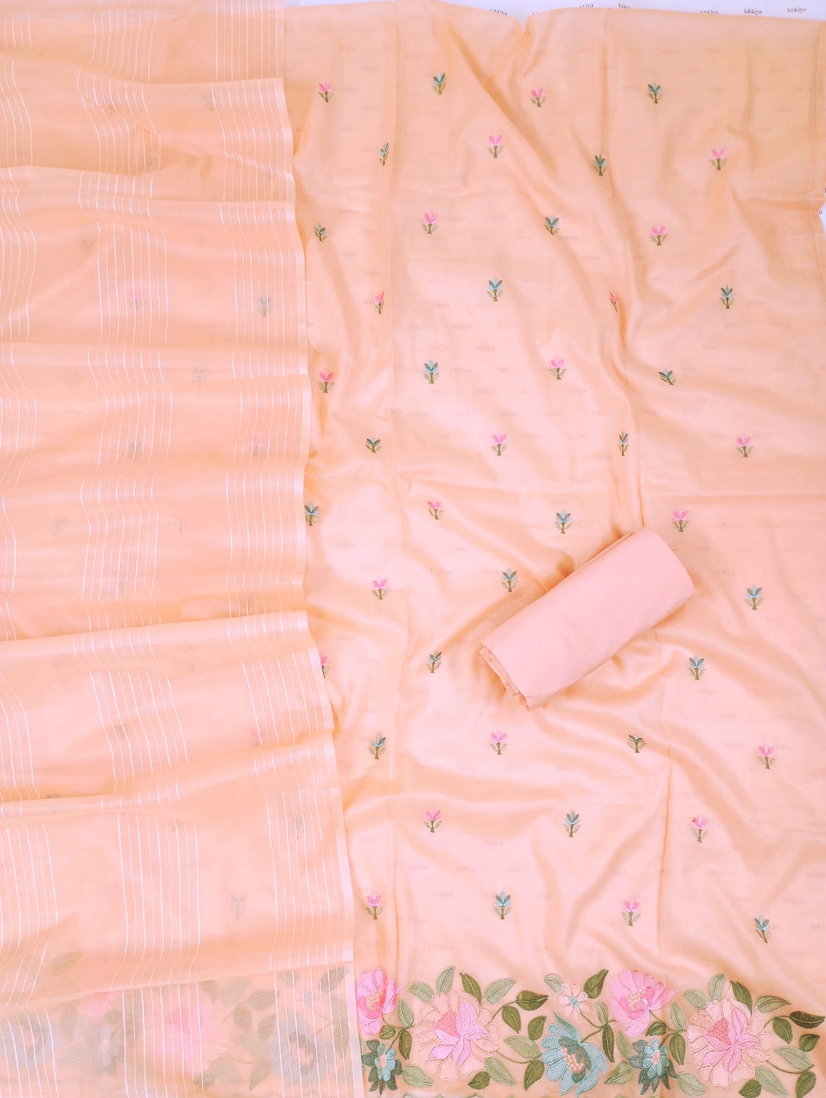 ADEEB-Unstiched Mul-Chanderi Suit set