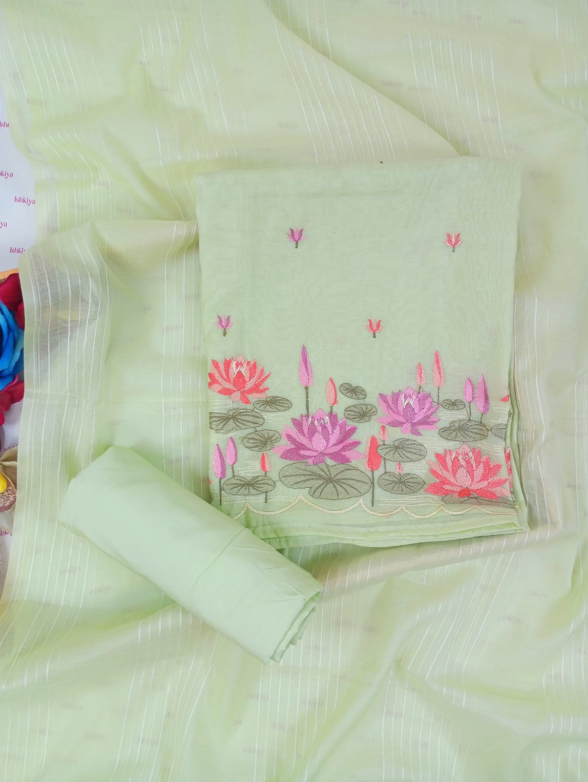 VEERA-Unstiched Mul-Chanderi Suit set