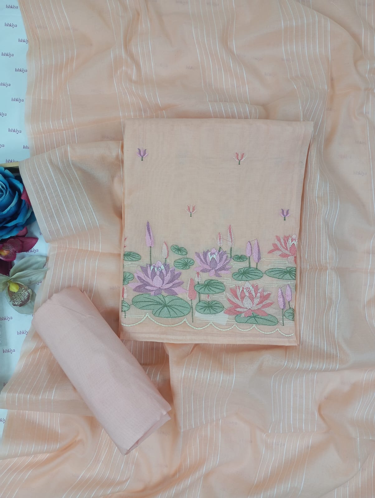 VEERA-Unstiched Mul-Chanderi Suit set