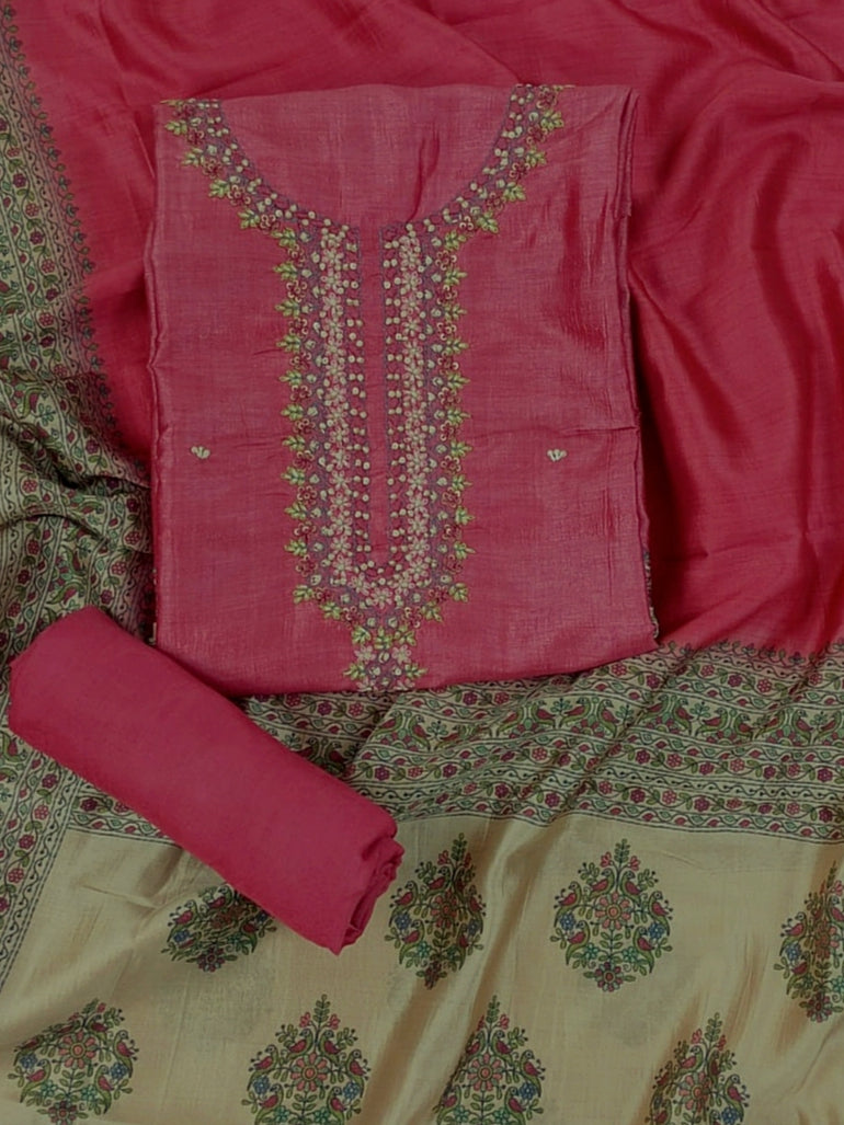 KAHAANI-Unstitched Linen Tissue Suit Set
